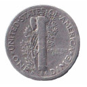 1945 - 10 Cents (Dime) Argento Dollaro Stati Uniti Mercury Dime BB+